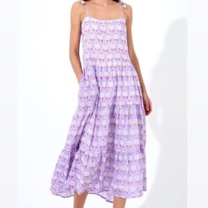 Oliphant Floral Purple Midi Dress